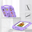 Husă pentru copii pentru iPad 9.7" 2018/2017 (6/5 gen.) / Pro 9.7" 2016, Cute Patterns, cu suport, violet