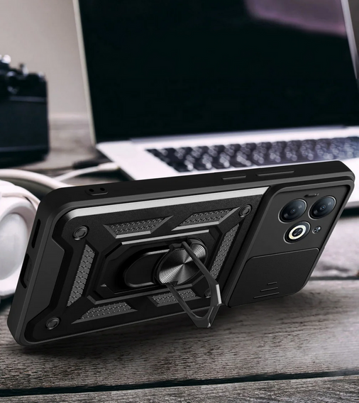 Husă blindată pentru Infinix Hot 40i, CamShield Slide, negru