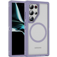 Carcasă cu ramă pentru Samsung Galaxy S24 Ultra, pentru MagSafe, transparent / violet