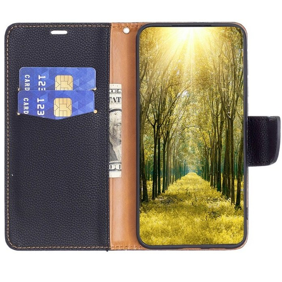 Cu clapetă pentru Samsung Galaxy A05s, Wallet Litchi Leather, albastru