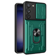 Husă blindată pentru Samsung Galaxy S23 Plus, Camera Slide Card Slot, verde