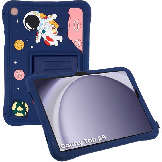 Husă din silicon pentru copii pentru Samsung Galaxy Tab A9 T220 X110 / X117, Armoured, Astronaut, albastru marin