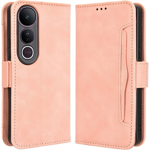 Cu clapetă pentru Vivo V50 Lite 4G / 5G, Card Slot, roz