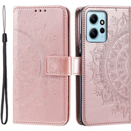 Cu clapetă pentru Xiaomi Redmi Note 12 4G, Mandala, roz rose gold