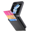 Carcasă pentru Samsung Galaxy Z Flip7 FE / Z Flip6, Card Slot Ring Case, negru