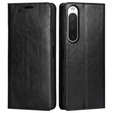 Cu clapetă pentru Sony Xperia 10 IV, Split Leather Wallet, negru
