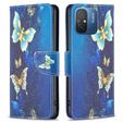 Cu clapetă pentru Xiaomi Redmi 12C, Wallet, butterfly, albastru