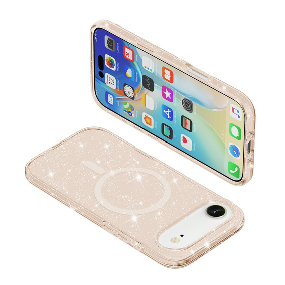 Husă pentru iPhone Air, pentru MagSafe, glitter, aur translucid