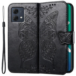 Cu clapetă pentru Motorola Moto G84, Butterfly, negru