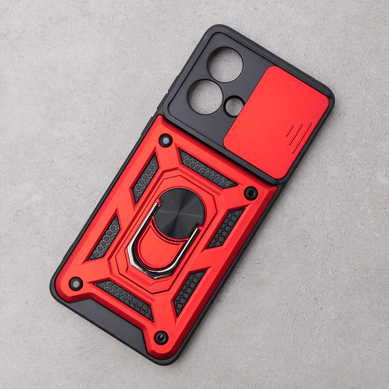 Husă blindată pentru Motorola Edge 40 Neo, CamShield Slide, roșu