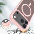 Husă Matt pentru iPhone 17 Pro Max, pentru MagSafe, roz translucid