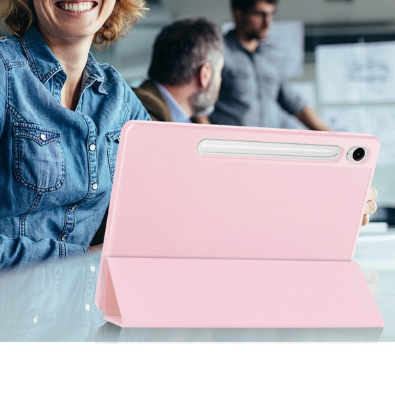 Husă pentru Samsung Galaxy Tab S10 Lite / S10 FE / S9 FE, Smartcase cu spațiu pentru stylus, roz