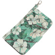 Cu clapetă pentru Samsung Galaxy A05s, Wallet, Flowers, verde