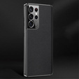 Huse pentru Samsung Galaxy S23 Ultra, Cowhide Leather, negru