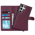 Husă cu clapetă pentru Samsung Galaxy S23 Ultra, portofel, pentru MagSafe, maroon