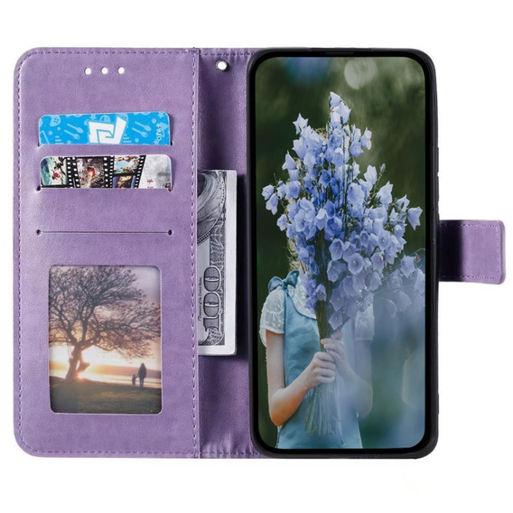 Cu clapetă pentru Samsung Galaxy S23 FE, Mandala, albastru