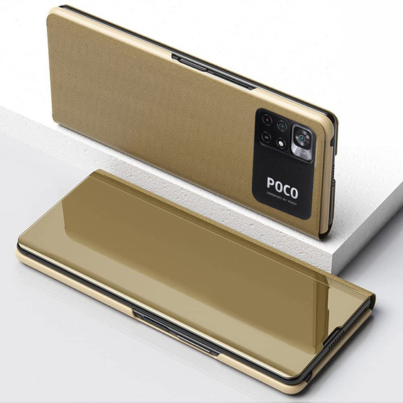 Huse pentru Xiaomi Poco M4 Pro 4G, Clear View, de aur