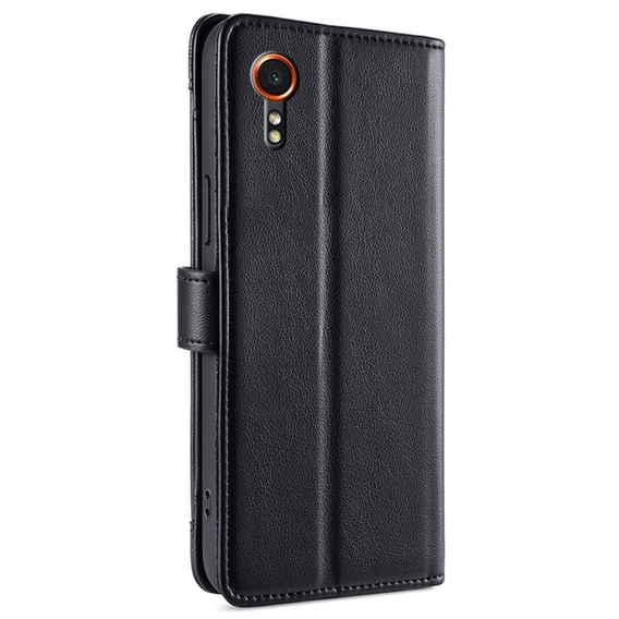 Cu clapetă pentru Samsung Galaxy Xcover 7, Wallet Zipper Pocket, negru