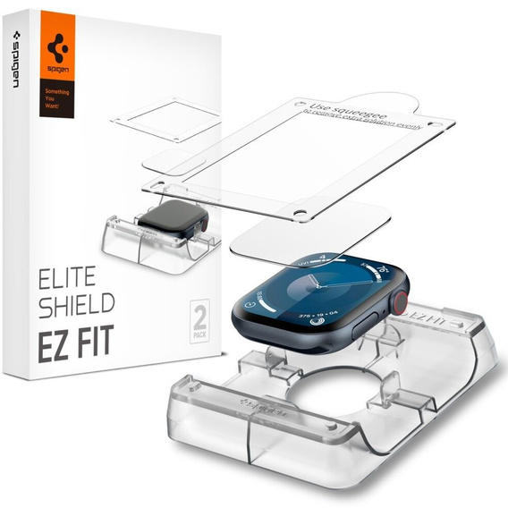 Spigen ProFlex EZ FIT, Szkło hybrydowe do Apple Watch 7/8 41MM, Clear (2 sztuki)