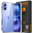 Carcasă pentru iPhone 16, Erbord Dropproof, transparentă + Sticlă