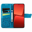 Cu clapetă pentru Xiaomi 13, Butterfly, albastru