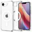 Carcasă MagSafe Spigen pentru iPhone 16E, Ultra Hybrid, transparent / alb + 9H Tempered Glass