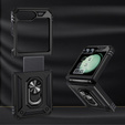 Husă blindată pentru Samsung Galaxy Z Flip7 FE / Z Flip6, Nox Case Ring, negru