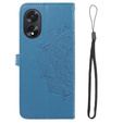 Cu clapetă pentru Oppo A58 4G, Mandala, albastru