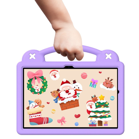 Husă pentru copii pentru Samsung Galaxy Tab A9+, Cute Patterns, cu suport, violet