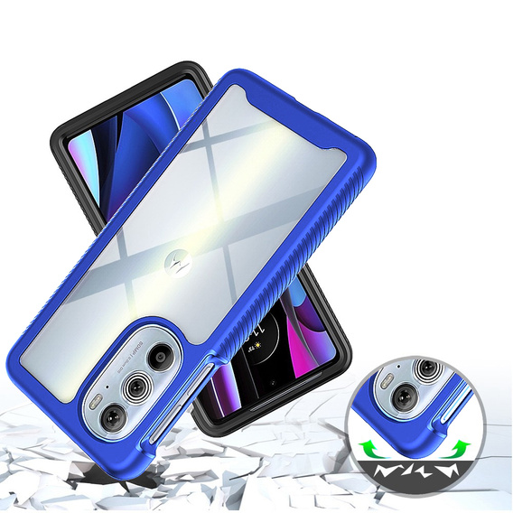 Carcasă pentru Motorola Edge 30 Pro, Shockproof, cu folie, albastru