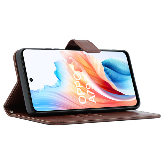 Cu clapetă pentru Oppo A79 5G, Crazy Horse Wallet, maro