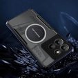 Carcasă pentru Motorola Moto G15 / Motorola Moto G15 Power, cu placă magnetică, transparent / negru