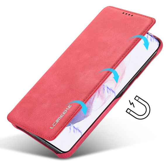 Cu clapetă pentru Samsung Galaxy S22+ Plus 5G, LC.IMEEKE, roșu