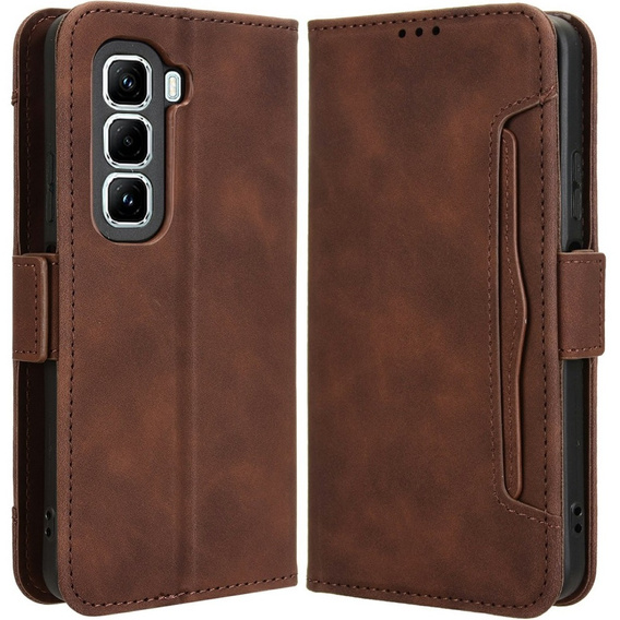 Cu clapetă pentru Infinix Hot 50 Pro+ 4G, Card Slot, maro