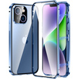 Husa pentru iPhone 13, Magnetic Dual Glass, albastru
