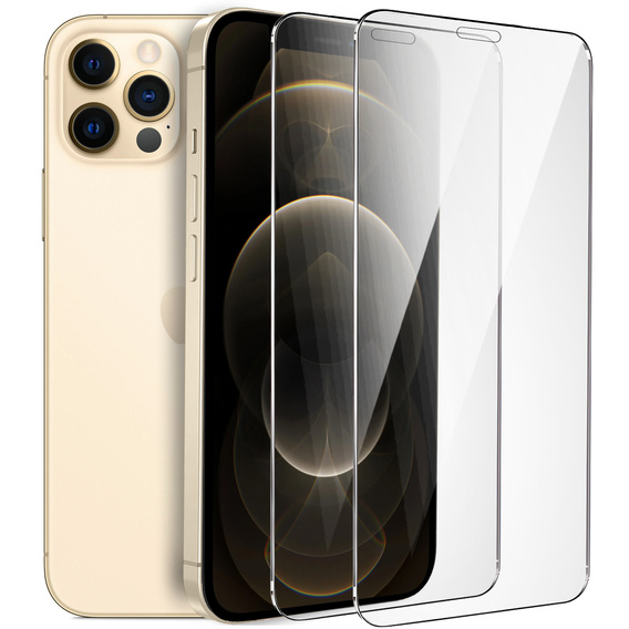 2x sticlă călită pentru iPhone 12/12 Pro, ERBORD 9H Hard Glass pe ecran