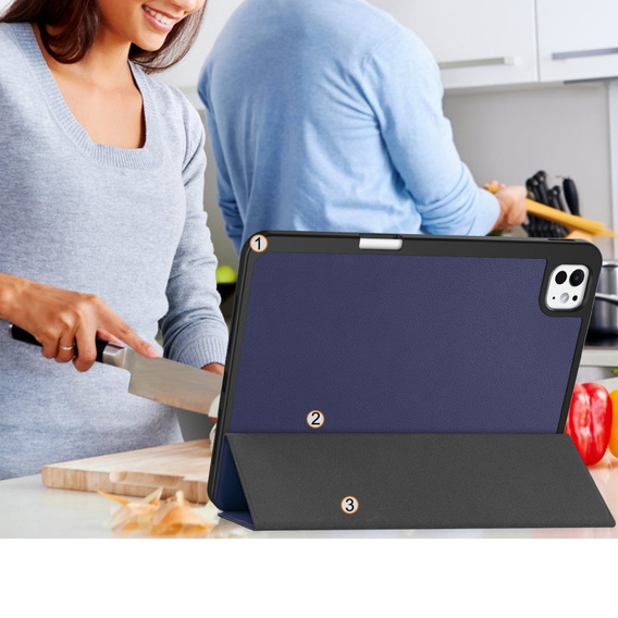 Husă pentru iPad Pro 11" 2024 (5 gen.), Smartcase cu spațiu pentru stylus, albastru închis