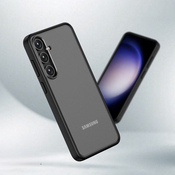 Carcasă pentru Samsung Galaxy S24, Fusion Hybrid, cu protecție pentru camera foto, transparent / negru