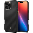 Carcasa Spigen pentru iPhone 16 Pro Max, Enzo Aramid MagSafe, carbon negru + 9H Tempered Glass