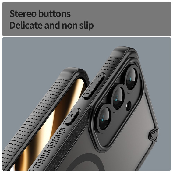 Husă blindată pentru Samsung Galaxy S25 FE, pentru MagSafe, negru mat