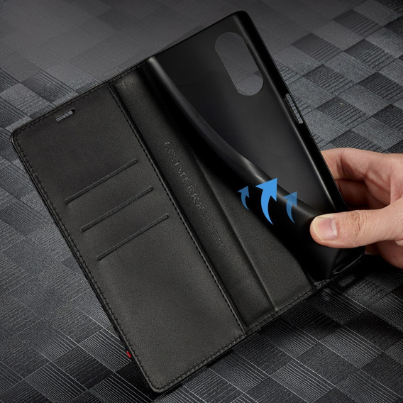 Carcasă cu clapetă pentru Samsung Galaxy S25 Edge, Carbon LC.IMEEKE, negru