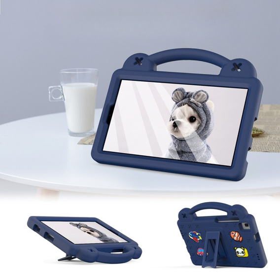 Husă pentru copii pentru Samsung Galaxy Tab A7 Lite 8.7 T220/T225, Cute Patterns, cu suport, albastru închis