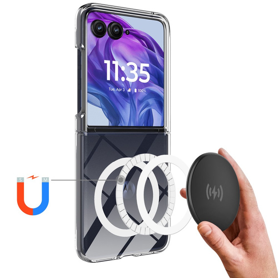 Husă pentru Motorola Razr 60 Ultra, Fusion Hybrid Case, pentru MagSafe, transparentă