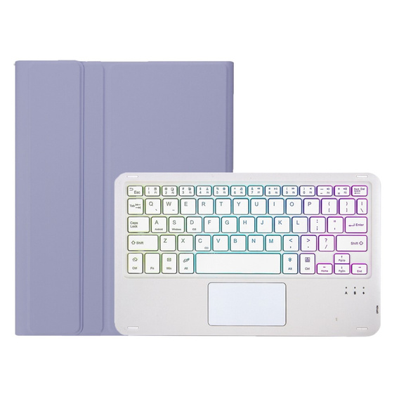 Husă cu tastatură bluetooth touchpad iluminată pentru iPad 10.9" 2022 (10 gen.), violet