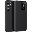 Husă cu clapetă pentru Samsung Galaxy S22 Ultra, Smart View Wallet, negru