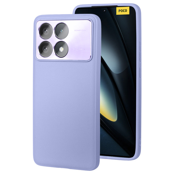 Husă din piele pentru Xiaomi Poco F6 Pro, leather hybrid, violet