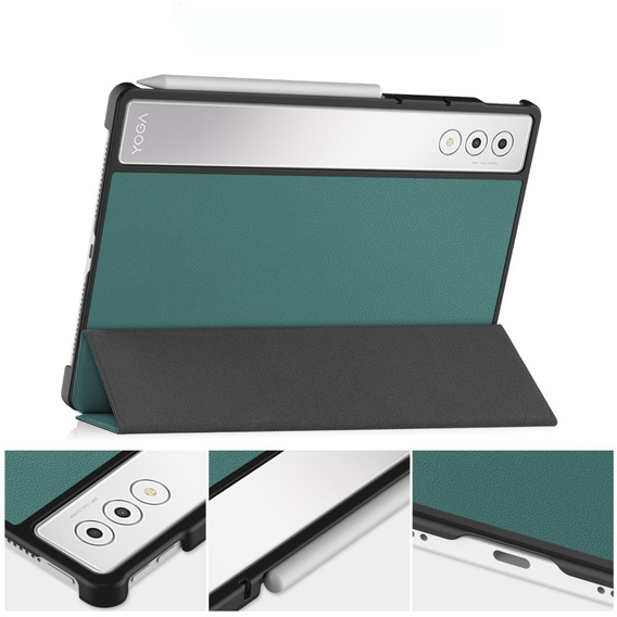 Husă pentru Lenovo Yoga Tab Plus, Smartcase, verde