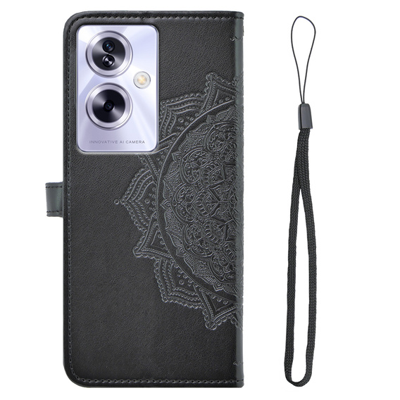 Cu clapetă pentru Oppo A79 5G, Mandala, negru