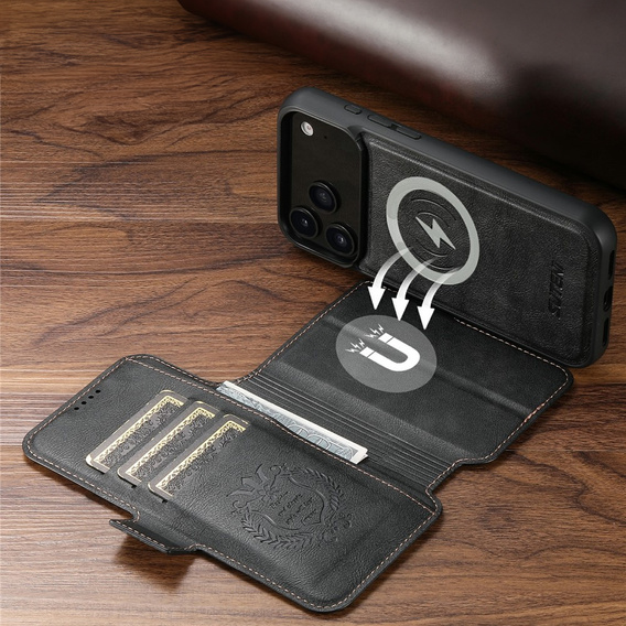 Husă flip 2 în 1 pentru iPhone 17 Pro Max, SUTENI, pentru MagSafe, negru