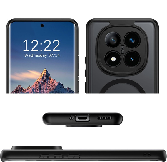 Husă pentru Xiaomi Redmi Note 14 Pro+ 5G, pentru MagSafe, ERBORD Matt Case, negru